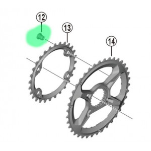 Hammarsratta esiosa kinnituspolt Shimano XT FC-M8000-2 M8x9 (4 tk.)