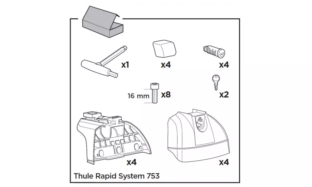 Katusraami jalad feet Thule Rapid System 753 (4 pcs.) - 3