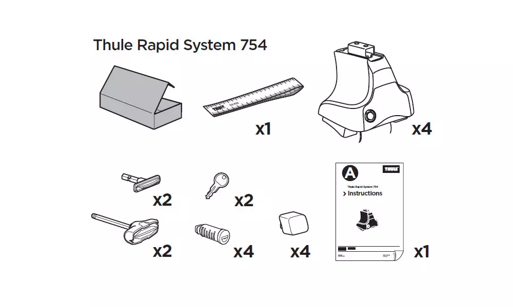 Katusraami jalad feet Thule Rapid System 754 - 3