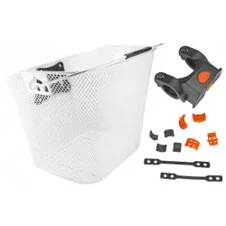 Rattakorv esimene Azimut w/ plastic OVERSIZE bracket 34x25x26cm white