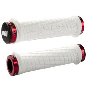 Käepidemed ODI Troy Lee Designs Signature MTB Lock-On White w/ Red Clamps