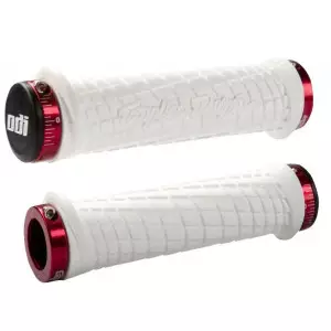 Käepidemed ODI Troy Lee Designs Signature MTB Lock-On White w/ Red Clamps Käepidemed ODI Troy Lee Designs Signature MTB Lock-On White w/ Red Clamps
