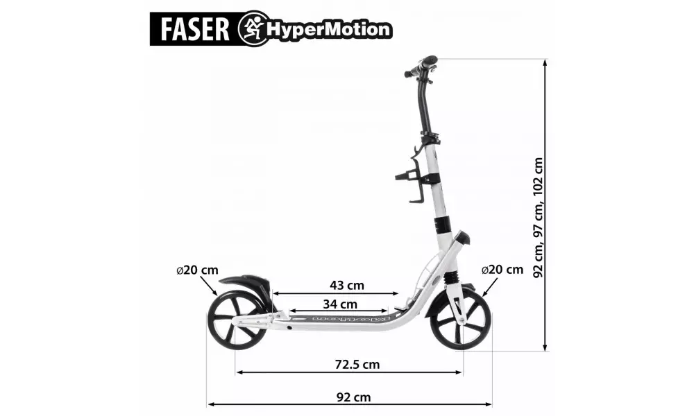 Tõukeratas HyperMotion Faser white - 13