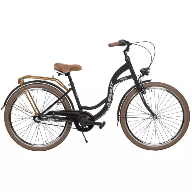 Jalgratas AZIMUT Vintage 26" 3-speed 2025 black-cream matt