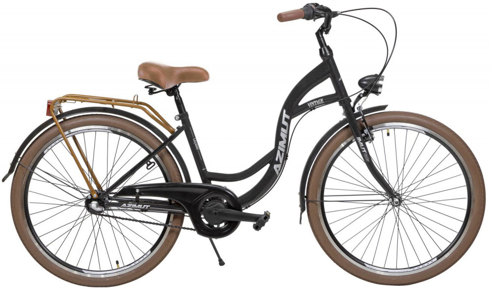 Jalgratas AZIMUT Vintage 26" 3-speed 2025 black-cream matt 