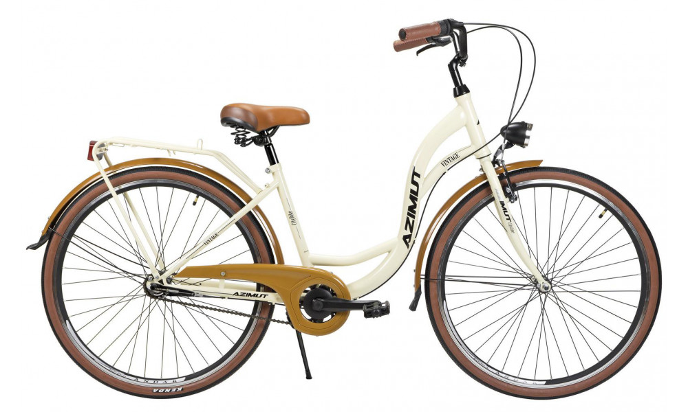 Jalgratas AZIMUT Vintage 28" 3-speed 2023 cream-brown semi-matt 