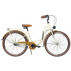 Jalgratas AZIMUT Vintage 28" 3-speed 2023 cream-brown semi-matt