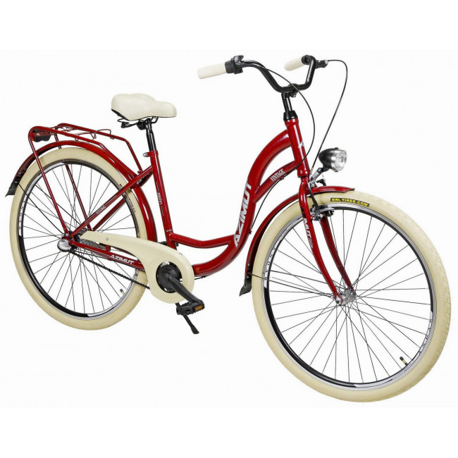 Jalgratas AZIMUT Vintage 28" 3-speed 2025 burgund-cream shiny