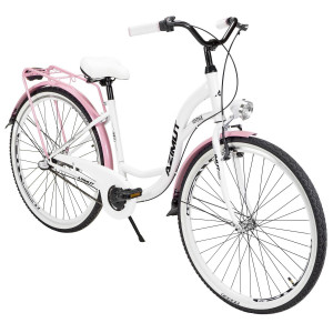 Jalgratas AZIMUT Vintage 28" 3-speed 2023 white-pink shiny