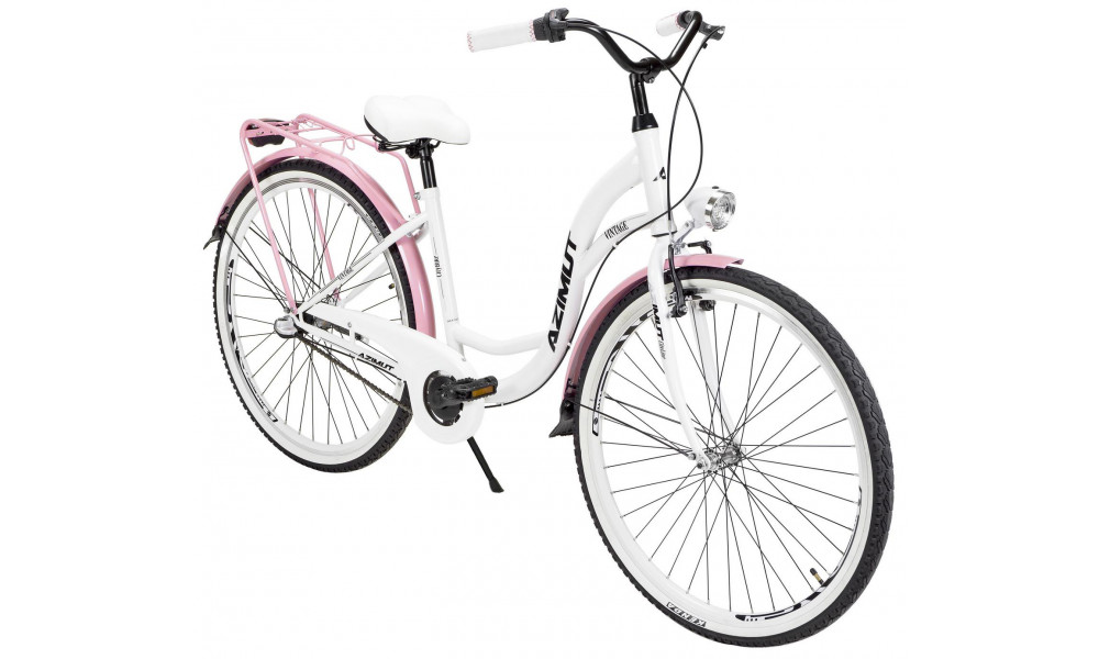 Jalgratas AZIMUT Vintage 28" 3-speed 2025 white-pink shiny - 1