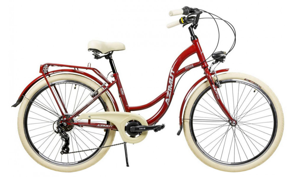 Jalgratas AZIMUT Vintage TX-7 26" 2025 burgund-cream shiny - 8