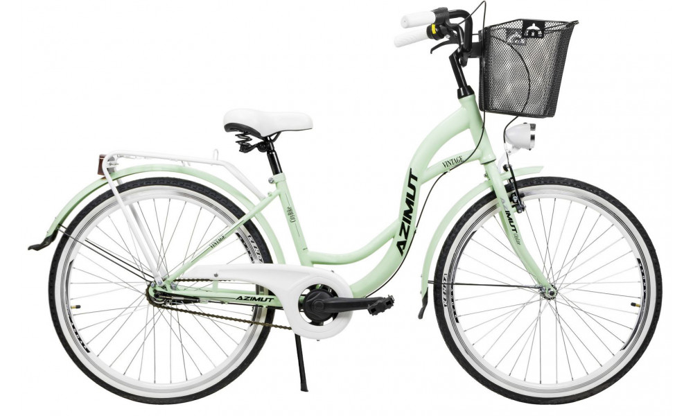 Jalgratas AZIMUT Vintage 26" 3-speed 2024 with basket mint-white matt - 5
