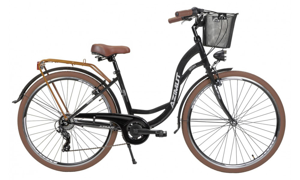 Jalgratas AZIMUT Vintage TX-7 28" 2025 with basket black-cream matt 