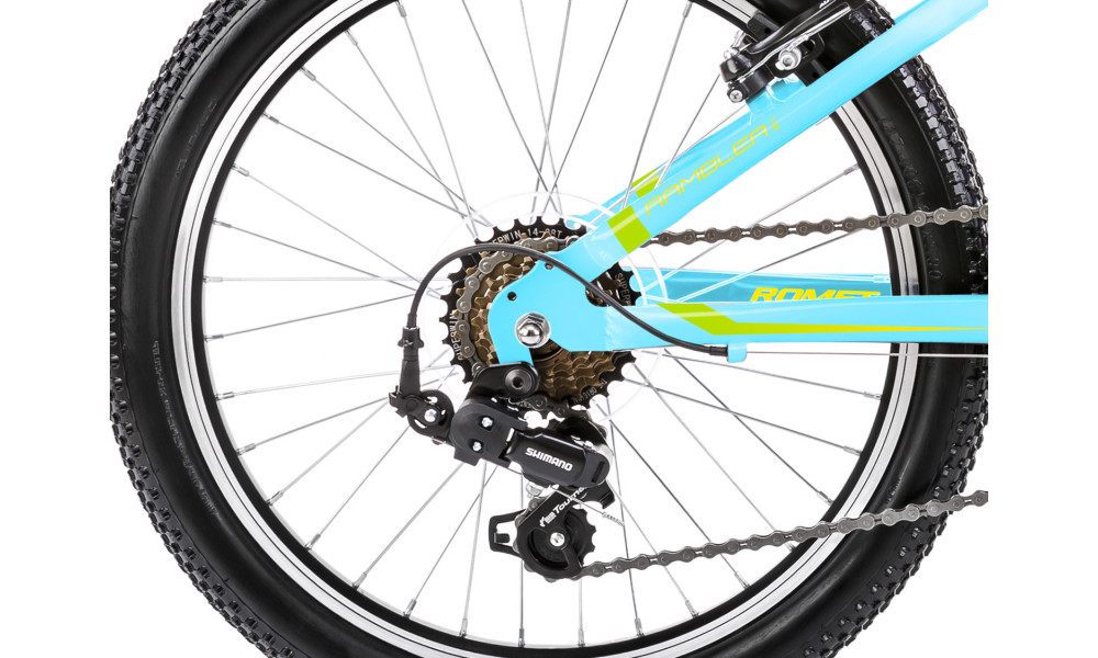 Jalgratas Romet Rambler KID 1 20" Alu 2023 blue-green-gold - 7