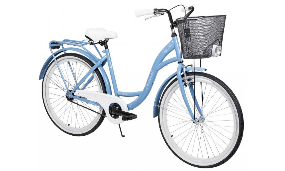 Jalgratas AZIMUT City Lux 26" 2023 with basket light blue-white - 7