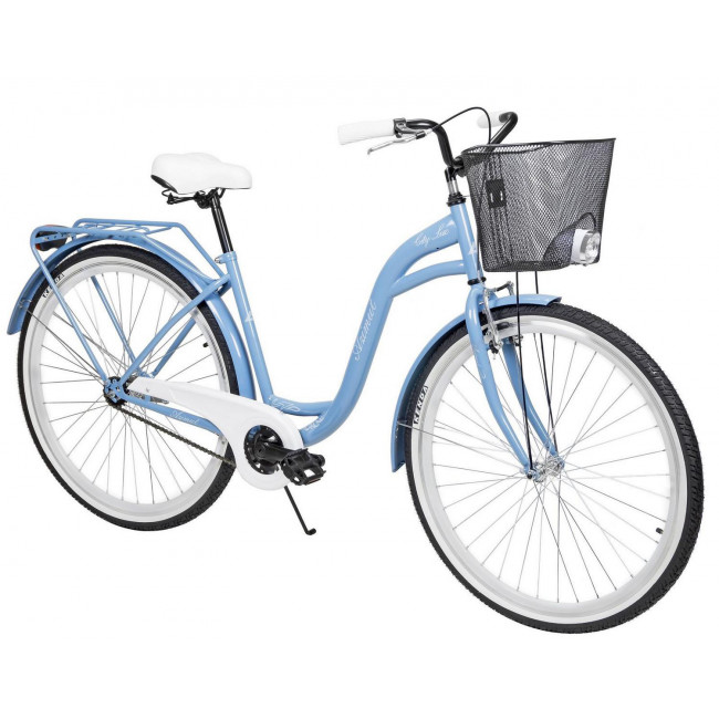 Jalgratas AZIMUT City Lux 28" 2023 with basket light blue-white