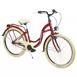 Jalgratas AZIMUT Vintage 26" 3-speed 2025 burgund-cream shiny