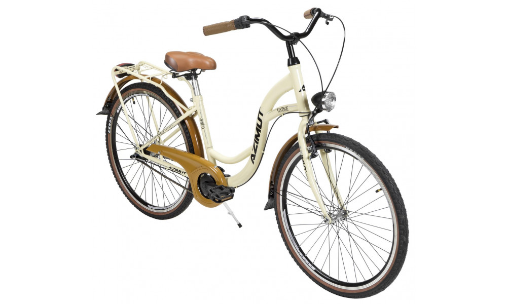 Jalgratas AZIMUT Vintage 26" 3-speed 2025 cream-brown shiny - 1