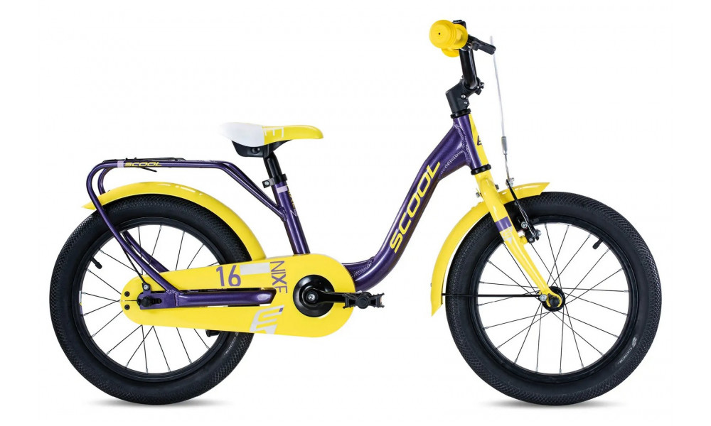 Jalgratas S'COOL niXe 16" 1-speed coaster-brake Aluminium purple-yellow 