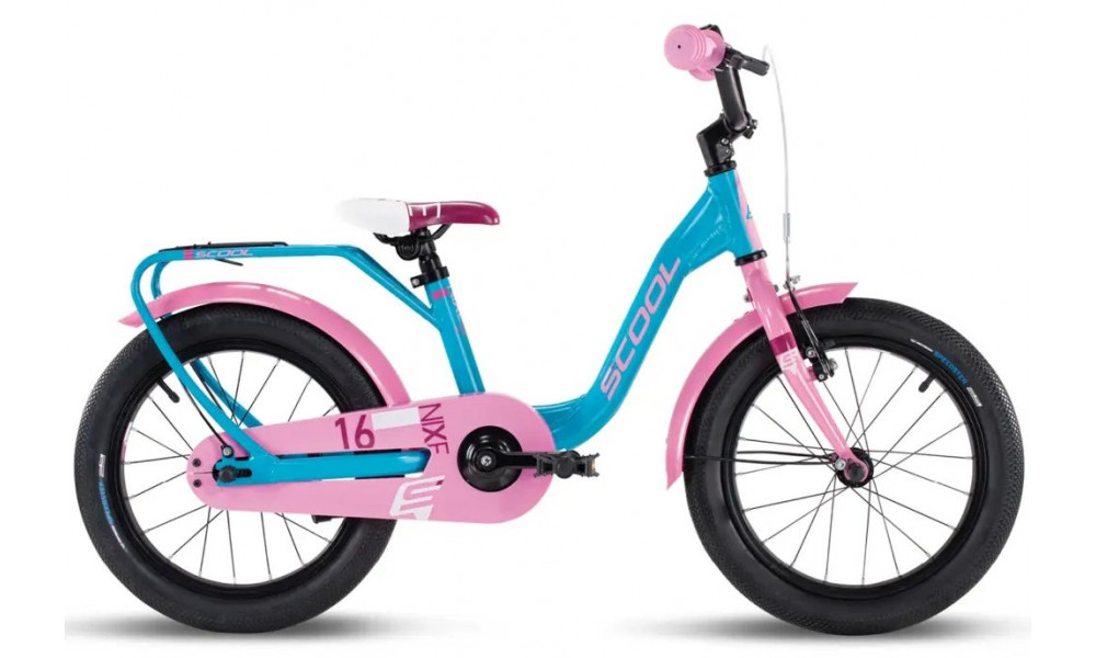 Jalgratas S'COOL niXe 16" 1-speed coaster-brake Aluminium ocean-pink 