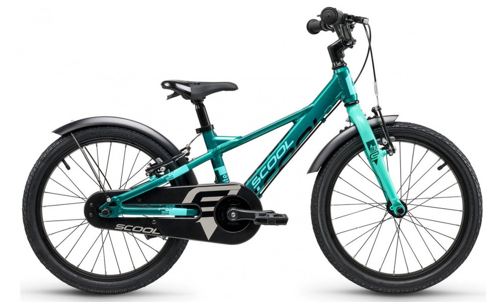 Jalgratas S'COOL XXlite EVO 18" 1-speed freewheel Aluminium dark green-mint 