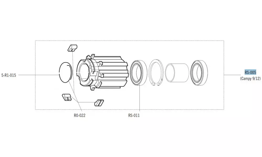 Tirrisüdamik Fulcrum for Campagnolo 9/10/11-speed cassettes 