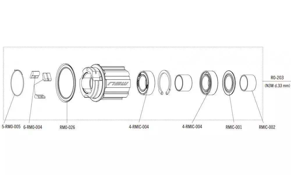 Tirrisüdamik Fulcrum for Campagnolo N3W 13-speed cassettes 