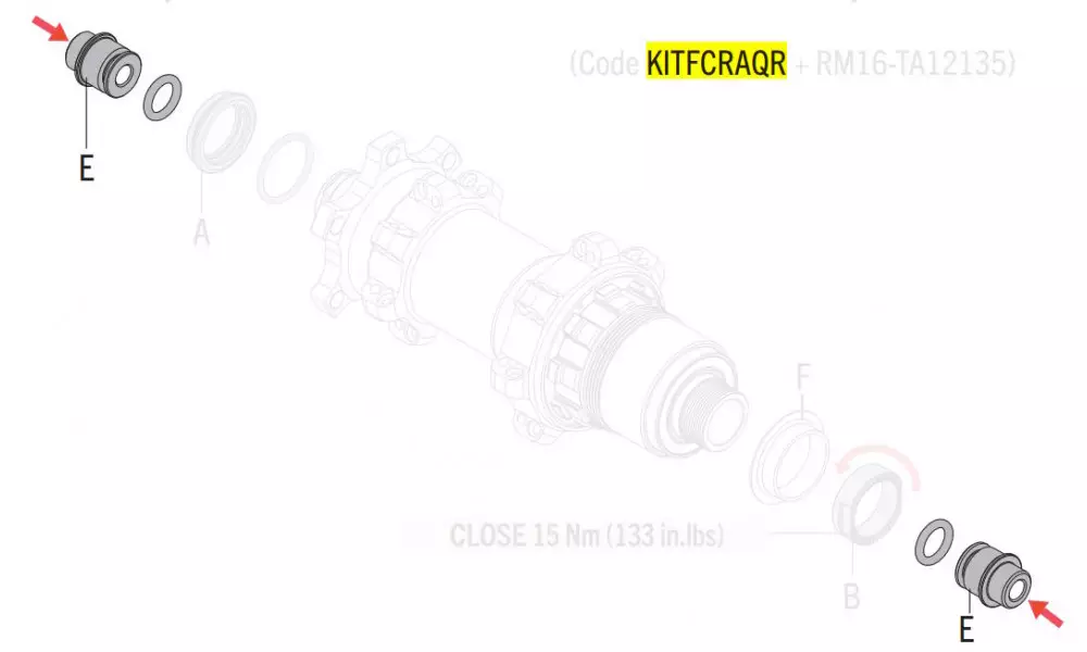 Adapter Fulcrum for thru axle from 12mm to 9mm QR 