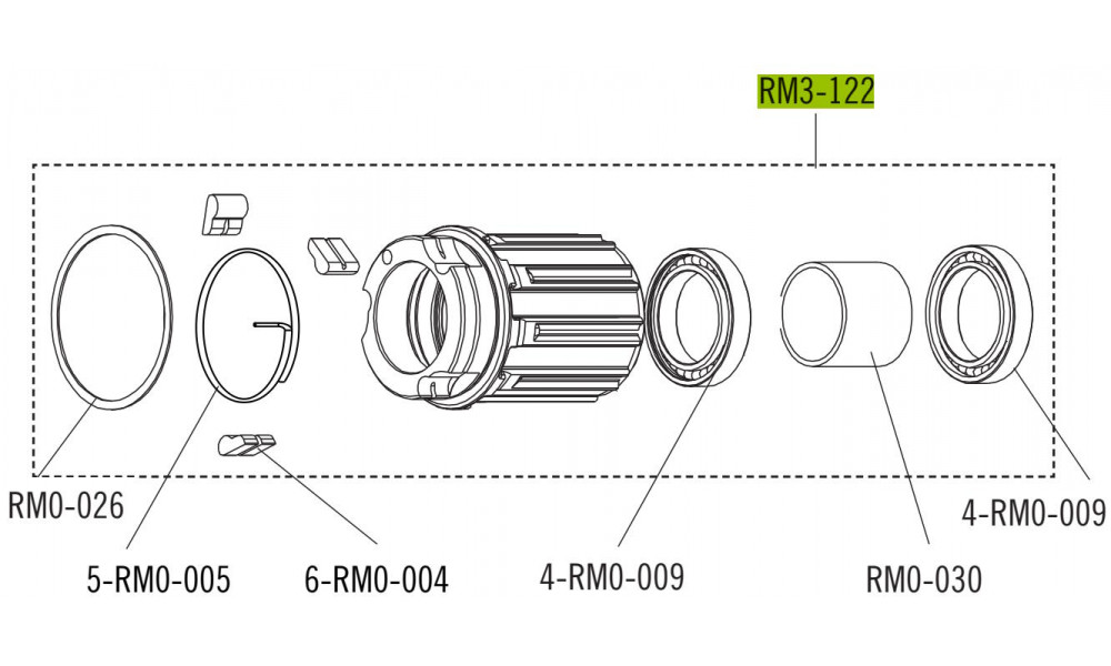 Tirrisüdamik Fulcrum for Shimano HG and SRAM 9/10/11-speed cassettes 