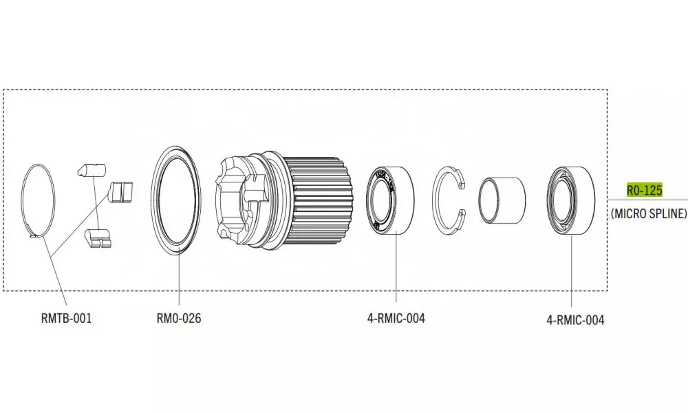 Tirrisüdamik Fulcrum for Shimano Micro Spline 12-speed cassettes 
